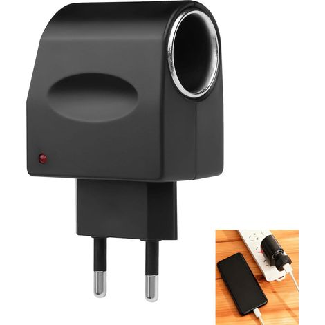 Adaptateur d'alimentation de Voiture 220V à 12V 0,5A 6W, Adaptateur Allume Cigares Secteur CA/CC, Convertisseur de Tension Prise Murale EU pour Utiliser Voiture à la Maison GPS Caméras Embarquées (1/5)