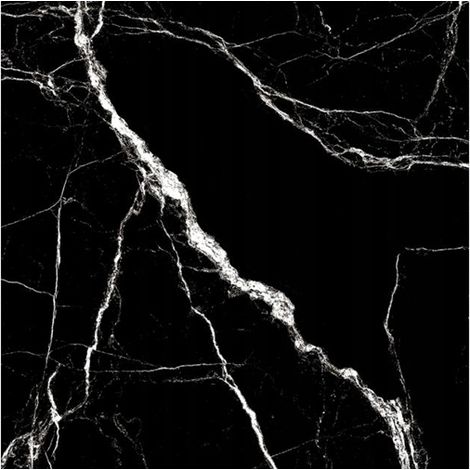 Baldosa cerámica para suelo de 60x60 cm, efecto mármol, color negro, alto brillo. (1/2)