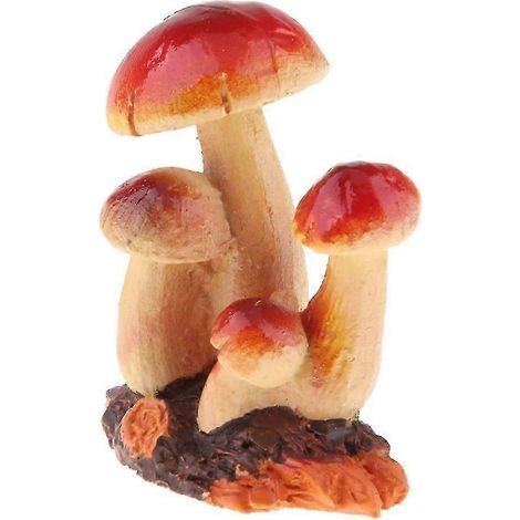 Décoration de jardin féerique : statue de champignon et figurines miniatures de fées en résine. Artisanat en résine.-Yellow Red B
