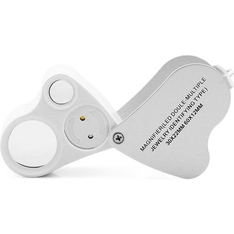 Loupe Oculaire LED 30x60 pour Bijoutiers – Lentille d’Examen Éclairée pour Pierres Précieuses, Montres, Timbres, Antiquités et Modèles Photo (1/5)