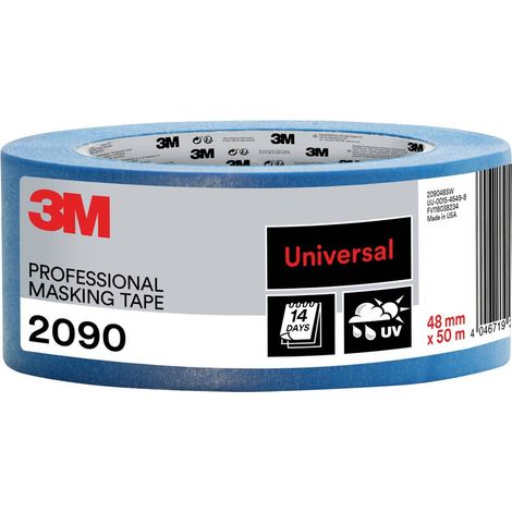 3M – Ruban de masquage 50 m x 48 mm PT209048 – Résistant aux UV et températures jusqu'à 80°C – Retirable sans traces – Pour surfaces lisses (1/5)