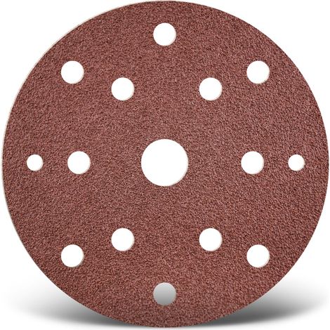 MENZER Red Klett-Schleifscheiben, 150 mm, 15-Loch, f. Exzenterschleifer, Normalkorund (50 Stk.) K40
