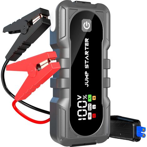 Démarreur de voiture (10000 mAh) (courant de crête de 2500 A), prend en charge la charge rapide, l'éclairage LED et la batterie externe. (1/5)