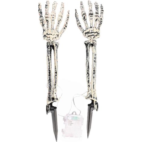 Décoration lumineuse squelette pour Halloween, guirlande lumineuse squelette en forme de mains et de bras, lampe LED en forme de main sortant de terre, décoration d'horreur pour jardin d'Halloween (1/5)