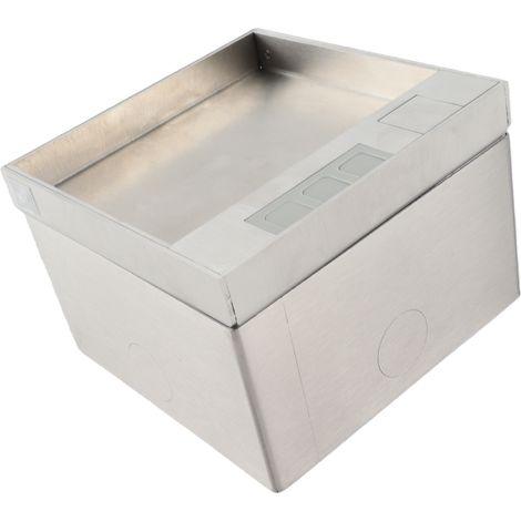 Coffret prise de sol 2 prises 3 broches 16A 4000W capot basculant encastré plat pour bureaux hôtels écoles (1/5)