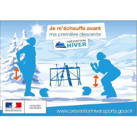 PANNEAU PREVENTIF SUR L'ECHAUFFEMENT EN SKI (H0371) - Adhésif - 210 x 150 mm