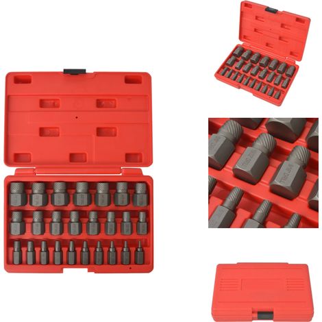 Kit d'extracteurs de vis à cannelures multiples Acier 25 pièces - Kit D'extracteurs De Vis - Outils De Mécanique - Extracteur De Vis Cassée - Outil Multifonction - Outillage Automobile (1/4)