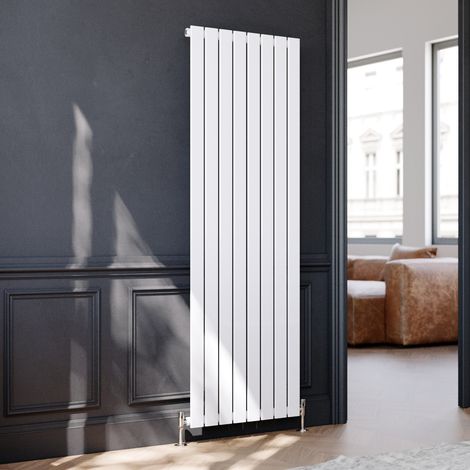ELEGANT Vertical Column Designer Radiator Flat Panel 1800 x 608 mm White Single Central Heating (1/5)