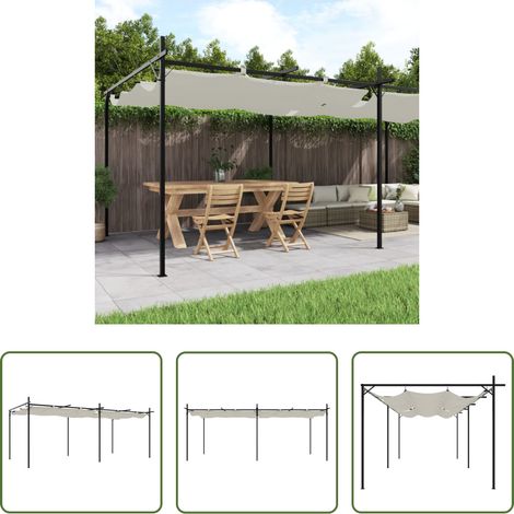 Schiebedach - Pergola mit Schiebedach Creme 589x292x230 cm (1/5)