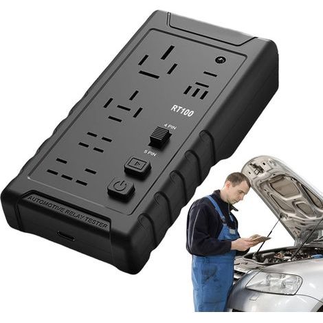 Testeur de relais automobile, testeur de relais de voiture, Analyseur de batterie sans fil Testeur de relais 12V / 24V, Outil de diagnostic compact accessoires automatiques automatiques pour camion (1/5)