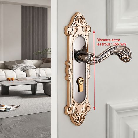 Paire de plaques F pour serrure mécanique de porte intérieure, bois ou aluminium, sans corps de serrure ni cylindre, style européen, 2 kg – Livraison gratuite
