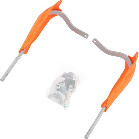 Motorrad-Handschützer, verstellbare Feststellschraube aus Aluminiumlegierung, universeller Lenkerschutz, Orange (silberner Griff) (1/2)