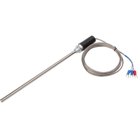 Sonde thermocouple PT100 M12 inox température 0-400°C, 200mm, câble 2m (1/5)