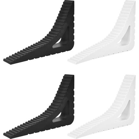 Cuña para puerta，4 piezas，Bloqueador de puerta corredera，Protección antipinzamiento，No requiere perforación para su instalación，Negro，blanco (1/5)