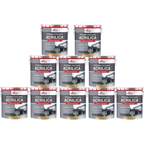 Pittura acrilica per esterni: per facciate esterne e stucco - ARCAFAÇADE RENOV - 10 x 10 L Giallo - RAL 080 80 60 - ARCANE INDUSTRIES