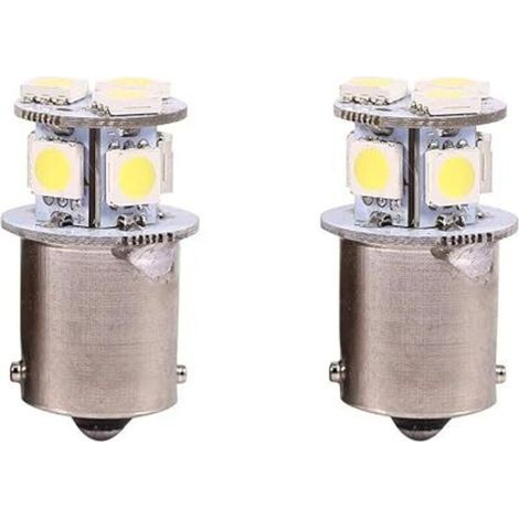 2pcs Blanc BA15S R5W 1156 5050 8SMD LED Feux de Frein à voiture Ampoules (1/4)