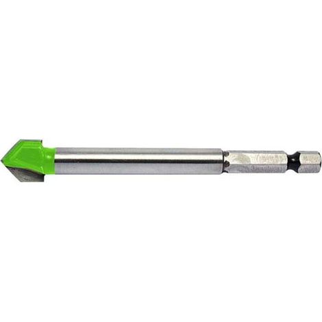 Punta per piastrelle con punta in metallo duro e gambo esagonale da 1/4"" 6 mm