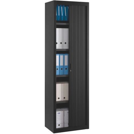 Armoire haute à rideaux démontables Largeurs spécifiques 200 x 60 cm unicolore - Blanc - Maxiburo