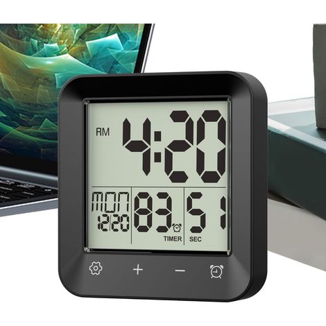 Temporizador de ducha - Pantalla digital de temperatura - Resistente al agua - Montaje en pared - Temporizador de cuenta regresiva - Temporizador de cocina para hombres y adultos - para entrenamientos