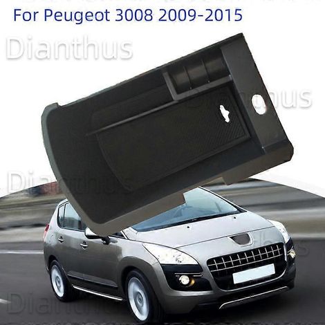 Accessoires pour Peugeot 3008 (2009-2015) : boîte de rangement pour accoudoir de console centrale, plateau organisateur (modèles 2014, 2013, 2012, 2011, 2010) (1/4)