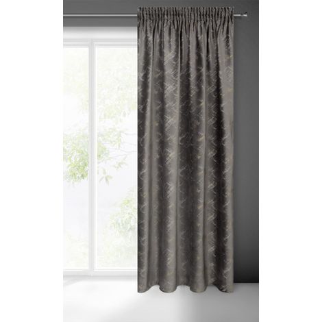 Rideau en Velours avec Galon fronceur - Aspect Velours - 1 pièce - Motif géométrique Moderne et Classique - pour Salon, Chambre à Coucher, Porte de Balcon, 140 x 270 cm - Gtaphite et (1/5)