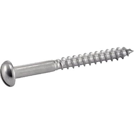 Vis à bois, tête ronde fendue inox - Longueur: 40 - Qualite Inox: A4 - Diamètre: 4 (1/3)