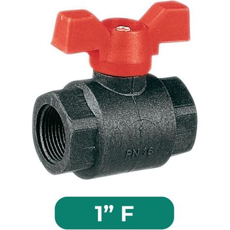 Valvola a sfera Polipropilene 1"F (1/3)