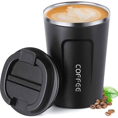 Mug à café portable-Mug de voyage en acier inoxydable-510millilitres-Peut être placé dans un porte-gobelet de voiture (1/5)