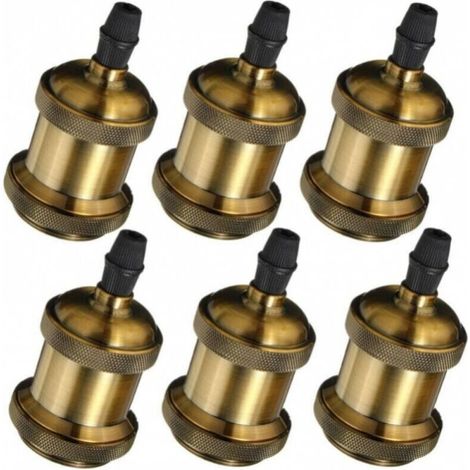 Vintage Style 6 LED Spiral Ceiling Pendant Light Fixture Adapter Holder 110-220V Antique Bronze (1/4)