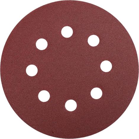 20 Disque Ponçage 180mm P120 8 Trous Crochet Boucle Bois Métal