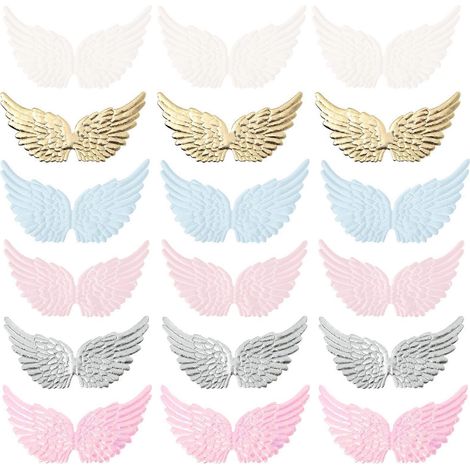18 ailes d'ange décoratives pour vêtements, accessoires de Noël à faire soi-même-13X7X0.1CM (1/3)