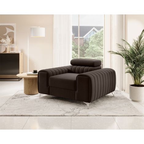 Sessel Designersessel ELENI Stoff Monolith Dunkelbraun (1/5)