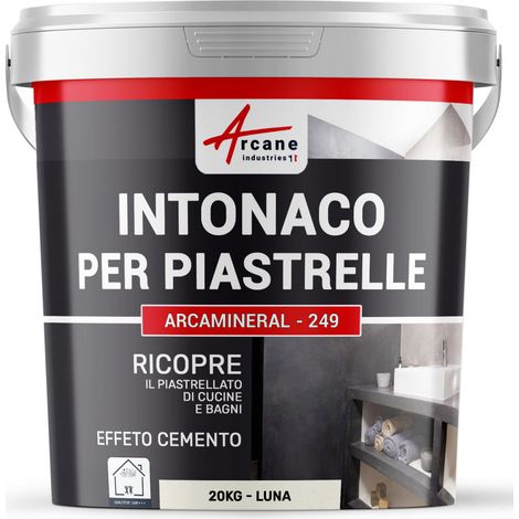 Intonaco per piastrelle del bagno e cucina, su pavimento e pareti - ARCAMINERAL - 20 kg (circa 13 m²) Luna - ARCANE INDUSTRIES