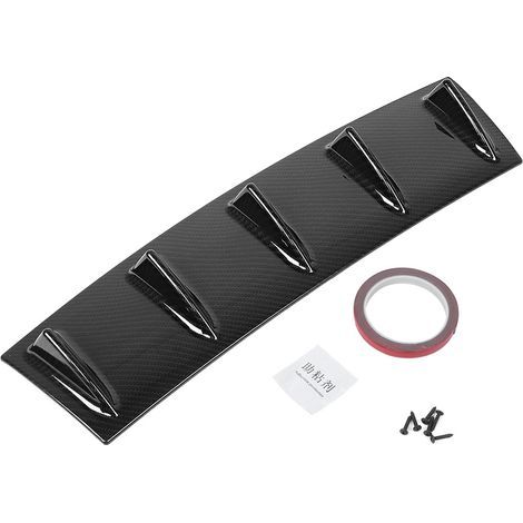 Diffuseur de Lèvre de Pare-chocs Arrière Universel, Texture en Fiber de Carbone, 5 Ailerons ABS 23 Pouces (1/5)