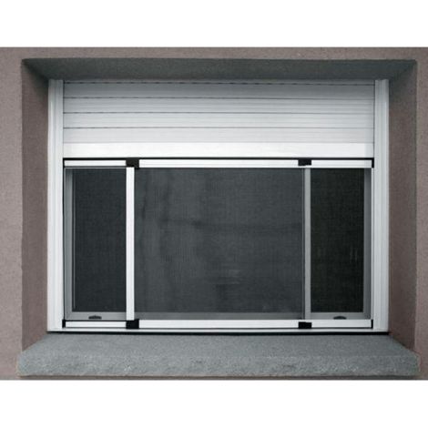 Moustiquaire de fenêtre extensible 70/132 x 50 cm – Profilé en aluminium laqué blanc – Filet en fibre de verre – Installation sans outils