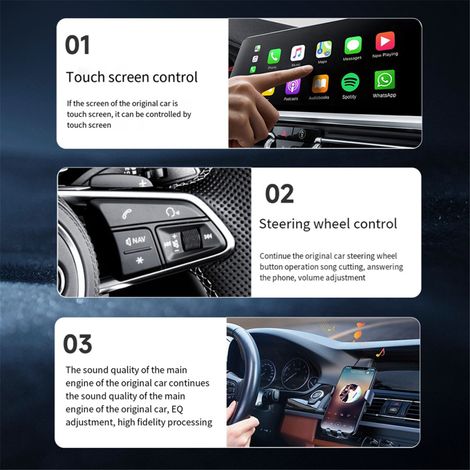 Adaptateur CarPlay 2 en 1 filaire vers sans fil pour Android Auto et botier TV (1/5)