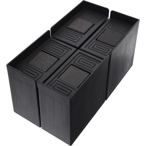 Lot de 4 Rehausseurs de Meubles en Caoutchouc 10 CM Supports Antidérapants pour Pieds de Lit Canapé Bureau et Machine à Laver Bloc de Rehaussement Stable pour Usage Domestique (1/5)