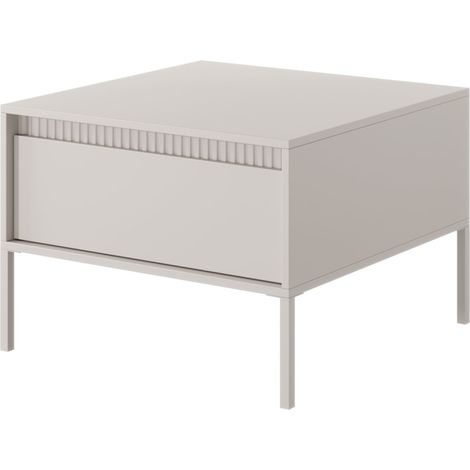 Selsey FALSETTO - Wohnzimmertisch Couchtisch mit Schublade, Beige, 68x68 cm (1/5)