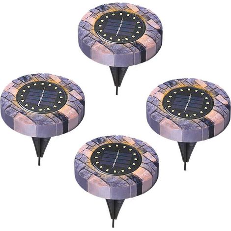Lot de 4 lampes solaires LED d'extérieur, étanches IP68, pour comptoir de jardin. (1/5)