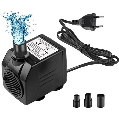 Pompe Eau Submersible, 600L/H 12W Pompe de Fontaine Ultra Silencieuse avec Câble 1,83m pour Fontaine de Jardin, Bassin, Aquarium, Cascade, Filtration, Hydroponique (1/5)