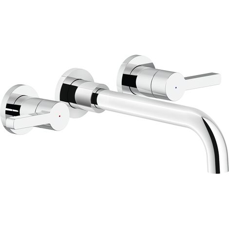 Partie externe Mélangeur lavabo mural 3 trous avec long bec pour série Nobili Lira LR116298/1ET1CR Chromé - Laiton (1/2)