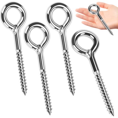 Piton à Visser Piton a Oeil Inox M10x90mm œillet à Vis Galvanisées 4pcs (1/5)