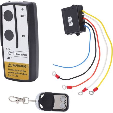 Télécommande de treuil sans fil DC12V/24V – Portée 22,86 m – Compatible universel – Installation facile pour treuils et bateaux (1/5)
