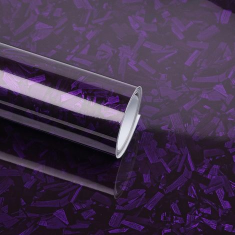 Covering Carbone Forgé Violet Brillant 30 x 150 cm, Covering Voiture Adhésif avec Technologie de Libération d'air, Film Protection Intérieure et Extérieure pour Voitures, Motos et Vélos (1/5)