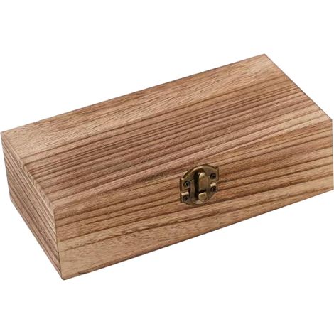 Scatola portaoggetti in legno in stile vintage con coperchio, elegante cofanetto regalo in legno adatto per gioielli, souvenir e come contenitore da scrivania (colore legno). (1/5)