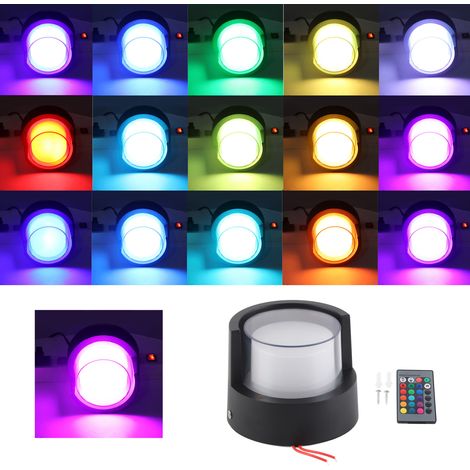 Applique murale ronde LED 5W en acrylique avec télécommande RGB, idéale pour le salon, la chambre, la table de chevet, l'extérieur (étanche), les murs extérieurs, les couloirs d'hôtel et les cours. (1/5)