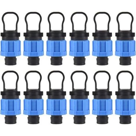 Lotto di 12 caps con l'irrigazione a goccia 1/2 - Montaggio universale - Compatibile con strisce-goccia, goccia di 16 a 17 mm (1/5)