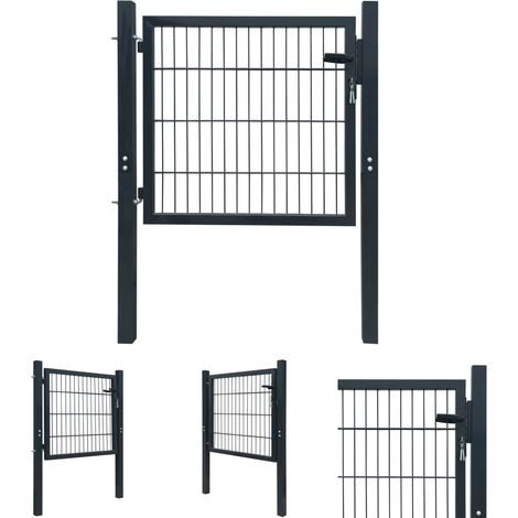 Maison Exclusive - 2D Zauntor (Einzeltor) Anthrazitgrau 106x130 cm (1/5)