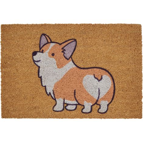 Premier Housewares Corgi Design Door Mat / Non Slip Floor Mat Indoor and Outdoor Welcome Mat With Robust Coir For Door Entrances / House Entryway / Kitchen / Outside Porch 40 x 2 x 60 (1/2)