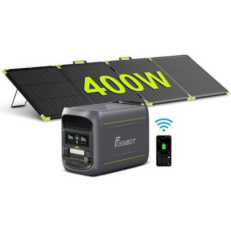 Station électrique portable FOSSIBOT F1800 1024W/1800W – Pack 420W solaire – Batterie LiFePO4 4000 cycles – Recharge rapide 0→80% en 45 min